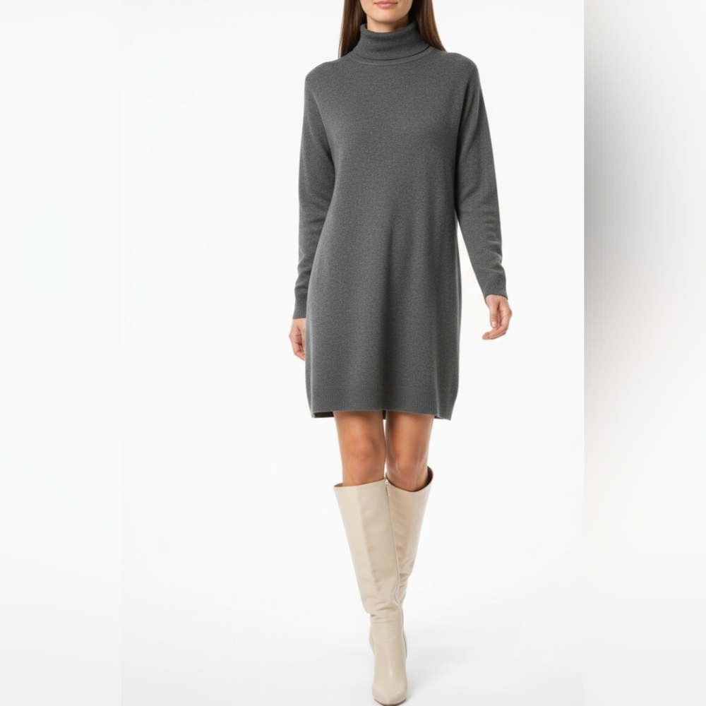 NWT Michael Kors Charcoal Grey Turtleneck Knit Dress M